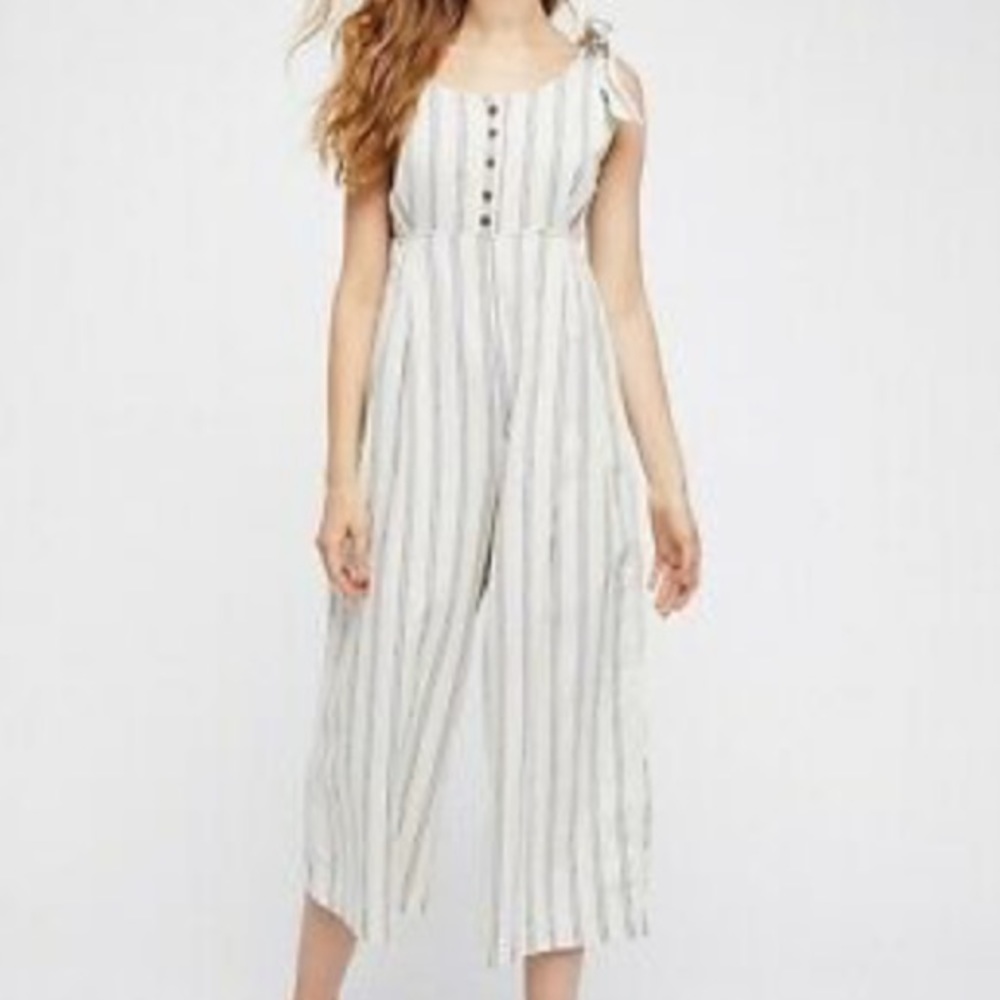 Free People Striped Jumpsuit